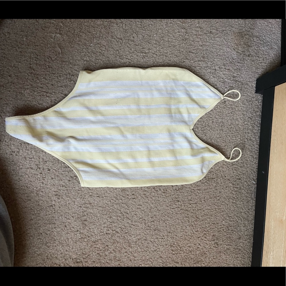 Yellow and white bodysuit